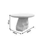 Τραπέζι σαλονιού Zinol pakoworld mdf-polyresin λευκό Φ60x41εκ - Image 4