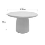 Τραπέζι Cocedo pakoworld MGO κρέμ Φ120x76εκ - Image 4