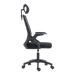 Καρέκλα γραφείου Plymot pakoworld mesh χρώμα μαύρο 48x58x112-122εκ - Image 6