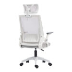 Καρέκλα γραφείου Plymot pakoworld λευκή - mesh γκρι 48x58x112-122εκ - Image 3