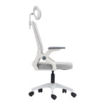 Καρέκλα γραφείου Plymot pakoworld λευκή - mesh γκρι 48x58x112-122εκ - Image 5