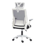 Καρέκλα γραφείου Plymot pakoworld λευκή - mesh μαύρο 48x58x112-122εκ - Image 4