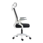 Καρέκλα γραφείου Plymot pakoworld λευκή - mesh μαύρο 48x58x112-122εκ - Image 6