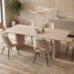 Τραπέζι Releno pakoworld sintered stone σε όψη τραβερτίνας 180x90x75εκ