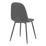 Καρέκλα Bella pakoworld γκρι ύφασμα με μαύρο μεταλλικό πόδι 44x55x85εκ - Image 2
