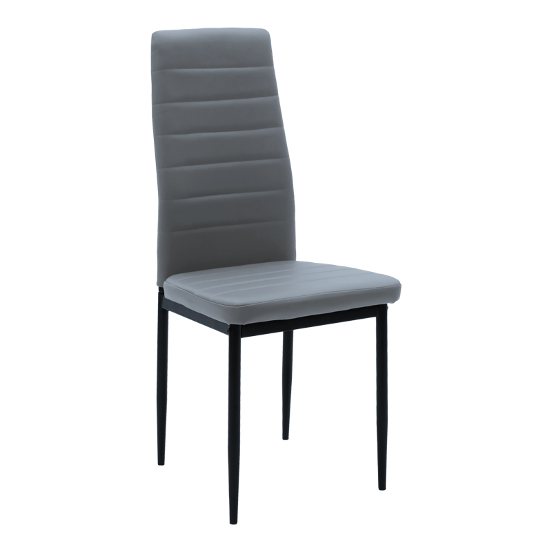 499-000043 Καρέκλα Parker pakoworld ανθρακί PU με μεταλλικό μαύρο πόδι 41x48x96εκ - Image 1