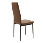 Καρέκλα Parker pakoworld cappuccino PU με μεταλλικό μαύρο πόδι 41x48x96εκ - Image 2