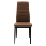 Καρέκλα Parker pakoworld cappuccino PU με μεταλλικό μαύρο πόδι 41x48x96εκ - Image 4