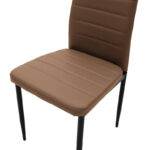 Καρέκλα Parker pakoworld cappuccino PU με μεταλλικό μαύρο πόδι 41x48x96εκ - Image 6