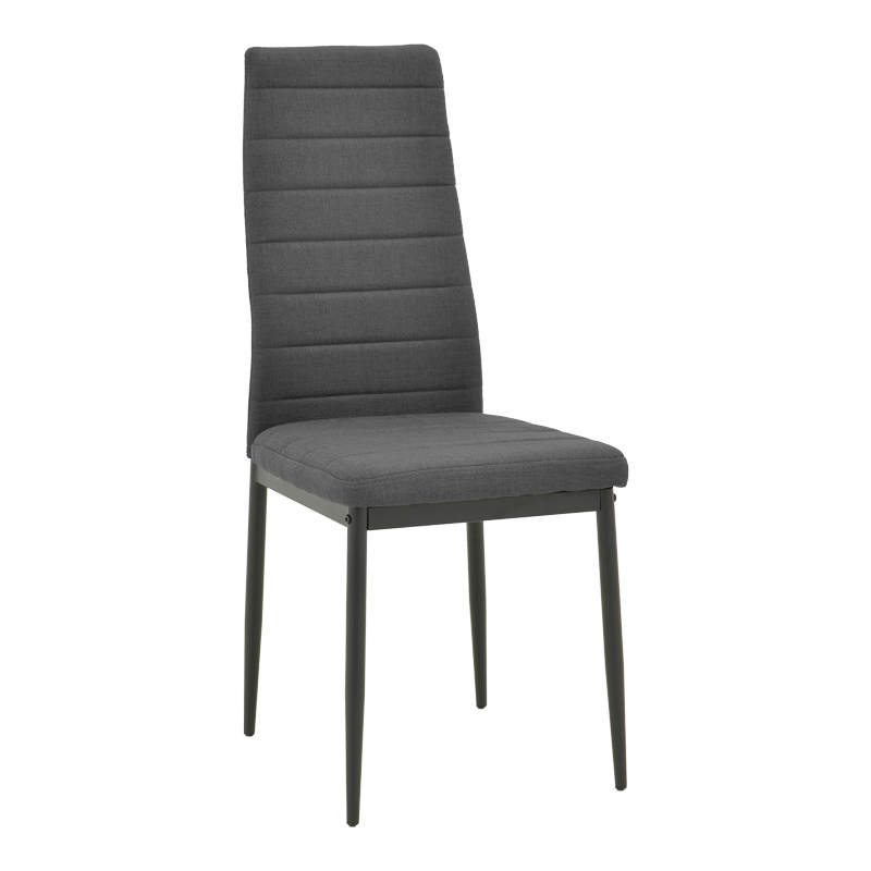 499-000047 Καρέκλα Parker pakoworld ανθρακί ύφασμα με μεταλλικό μαύρο πόδι 41x48x96εκ - Image 1