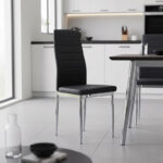 Καρέκλα Parker pakoworld μαύρο PU με πόδι χρωμίου 41x48x96εκ - Image 2